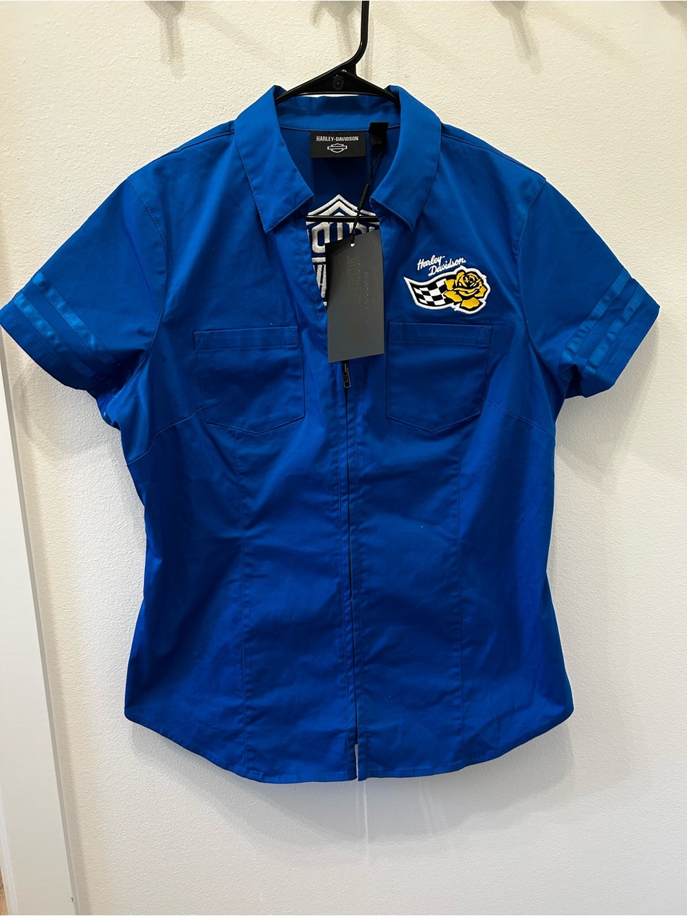 New Harley Davidson Women's Bar & Shield Zip Front Shirt